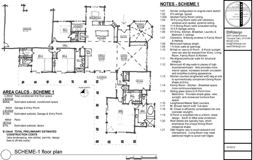 Custom Ranch House, ENR architects, Granbury, TX 76049 - CAD Renderings